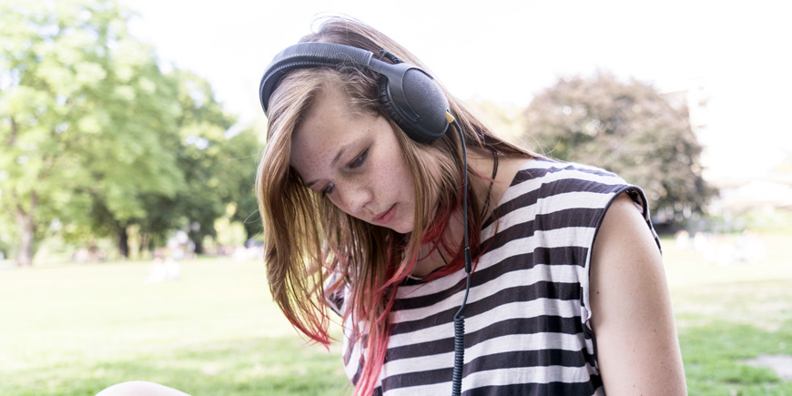 Teenage female enjoying the summer vacation in Berlin